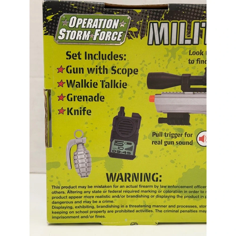 Operation Storm Force Military Playset Toy Gun Scope Walkie Talkie Grenade 93001